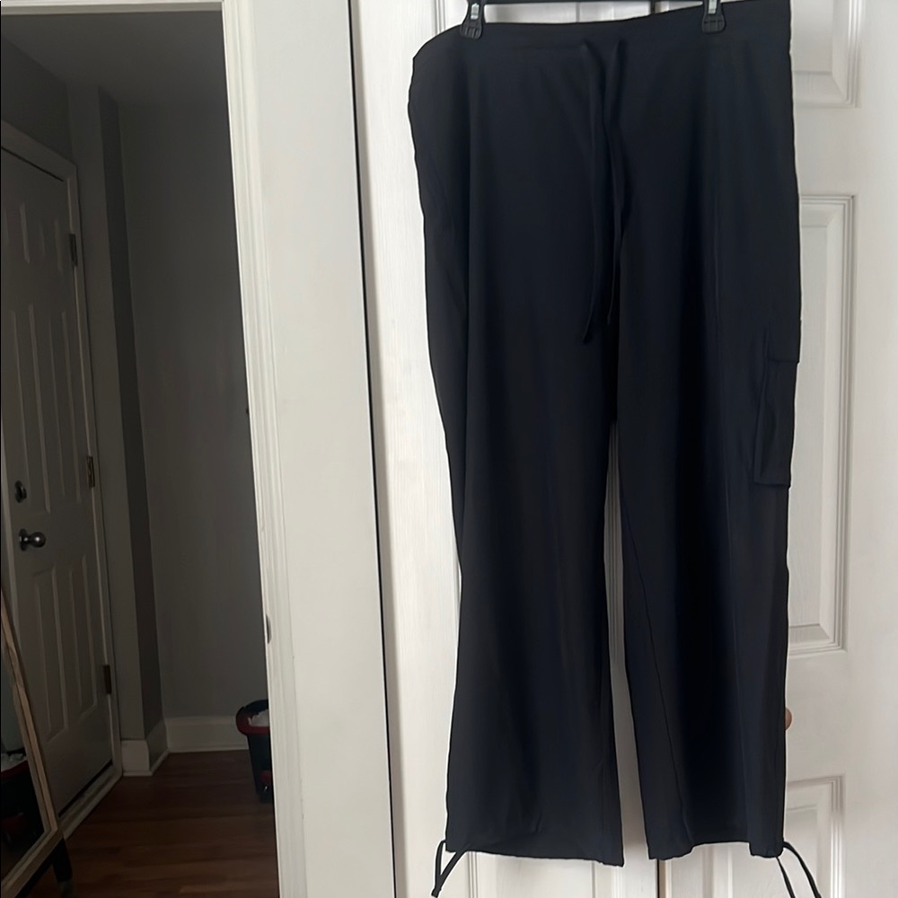 Black Cargo Drawstring Pants